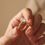 4.60CTW Oval Lab Grown Diamond Solitaire 4 Prongs Ring For Her Gold
