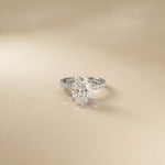 4.60CTW Oval Lab Grown Diamond Solitaire 4 Prongs Ring For Her White