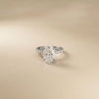 4.60CTW Oval Lab Grown Diamond Solitaire 4 Prongs Ring For Her White