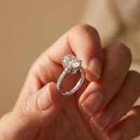 4.60CTW Oval Lab Grown Diamond Solitaire 4 Prongs Ring For Her White