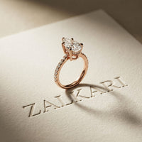 4.60CTW Pear Cut Lab Grown Diamond Evantelle Pavé Engagement Ring Rose Gold
