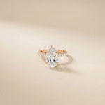 4.60CTW Pear Cut Lab Grown Diamond Evantelle Pavé Engagement Ring Rose Gold