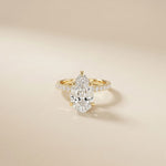 4.60CTW Pear Cut Lab Grown Diamond Evantelle Pavé Engagement Ring Gold