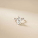 4.60CTW Pear Cut Lab Grown Diamond Evantelle Pavé Engagement Ring White
