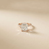 4.60CTW Radiant Lab Grown Diamond Evorique Ring For Women Rose Gold