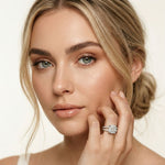 3.40CTW Cushion Cut Cathedral Pavé Lab Grown Diamond Engagement Ring For Women White