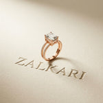 3.40CTW Emerald Cut Split Shank Pavé Lab Grown Diamond Engagement Ring For Women Rose Gold