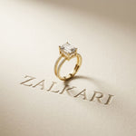 3.40CTW Emerald Cut Split Shank Pavé Lab Grown Diamond Engagement Ring For Women Gold