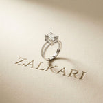 3.40CTW Emerald Cut Split Shank Pavé Lab Grown Diamond Engagement Ring For Women White