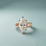 3.45CTW Marquise Cut Open Split Shank Lab Grown Diamond Engagement Ring For Women Rose Gold