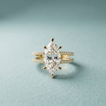3.45CTW Marquise Cut Open Split Shank Lab Grown Diamond Engagement Ring For Women Gold