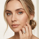 3.45CTW Marquise Cut Open Split Shank Lab Grown Diamond Engagement Ring For Women Gold