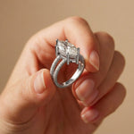3.45CTW Marquise Cut Open Split Shank Lab Grown Diamond Engagement Ring For Women White 