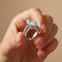 3.45CTW Marquise Cut Open Split Shank Lab Grown Diamond Engagement Ring For Women White 