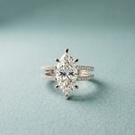 3.45CTW Marquise Cut Open Split Shank Lab Grown Diamond Engagement Ring For Women White 