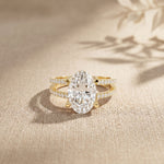 3.45CTW Oval Cut Elegant Double Row Lab Grown Diamond Engagement Ring For Women Gold