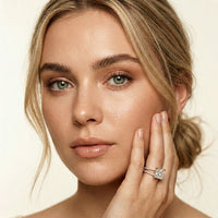 3.45CTW Princess Cut Contemporary Pavé Lab Grown Diamond Engagement Ring For Women Rose Gold