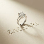 3.40CTW Radiant Cut Refined Split Shank Lab Grown Diamond Engagement Ring For Women White