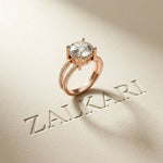 3.45CTW Round Cut Luxe Double Shank Lab Grown Diamond Engagement Ring For Women Rose Gold