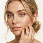3.45CTW Round Cut Luxe Double Shank Lab Grown Diamond Engagement Ring For Women Gold
