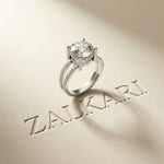 3.45CTW Round Cut Luxe Double Shank Lab Grown Diamond Engagement Ring For Women White