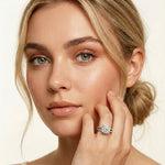 3.45CTW Round Cut Luxe Double Shank Lab Grown Diamond Engagement Ring For Women White