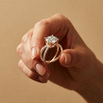 4CTW Round Cut Twisted Split Shank Lab Grown Diamond Engagement Ring For Women Rose Gold