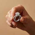 4CTW Round Cut Twisted Split Shank Lab Grown Diamond Engagement Ring For Women White