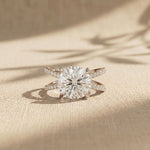 4CTW Round Cut Twisted Split Shank Lab Grown Diamond Engagement Ring For Women White