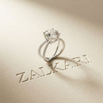 4CTW Round Cut Twisted Split Shank Lab Grown Diamond Engagement Ring For Women White