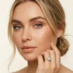 4CTW Asscher Cut Twisted Crossover Lab Grown Diamond Engagement Ring For Women Rose Gold