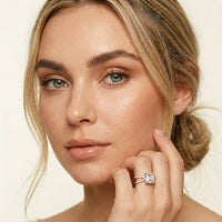 4CTW Asscher Cut Twisted Crossover Lab Grown Diamond Engagement Ring For Women Rose Gold