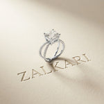 4CTW Asscher Cut Twisted Crossover Lab Grown Diamond Engagement Ring For Women White