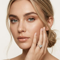 4CTW Heart Cut Contemporary Crossover Lab Grown Diamond Engagement Ring For Women Gold