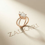 4CTW Marquise Cut Elegant Twisted Band Lab Grown Diamond Engagement Ring For Women Rose Gold