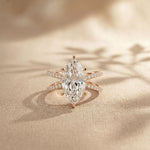 4CTW Marquise Cut Elegant Twisted Band Lab Grown Diamond Engagement Ring For Women Rose Gold