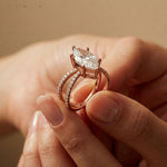 4CTW Marquise Cut Elegant Twisted Band Lab Grown Diamond Engagement Ring For Women Rose Gold