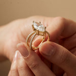 4CTW Marquise Cut Elegant Twisted Band Lab Grown Diamond Engagement Ring For Women Gold