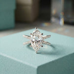 4CTW Marquise Cut Elegant Twisted Band Lab Grown Diamond Engagement Ring For Women White