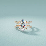 4CTW Oval Cut Swirl Shank Lab Grown Diamond Engagement Ring For Women Rose Gold