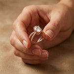 4CTW Oval Cut Swirl Shank Lab Grown Diamond Engagement Ring For Women Rose Gold