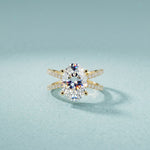 4CTW Oval Cut Swirl Shank Lab Grown Diamond Engagement Ring For Women Gold