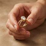 4CTW Oval Cut Swirl Shank Lab Grown Diamond Engagement Ring For Women Gold