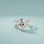 4CTW Oval Cut Swirl Shank Lab Grown Diamond Engagement Ring For Women White