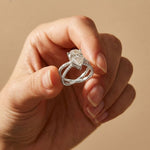 4CTW Pear Cut Graceful Crossover Lab Grown Diamond Engagement Ring For Women White