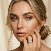 2.85CTW Emerald Cut Halo Lab Grown Diamond Engagement Ring For Women Rose Gold