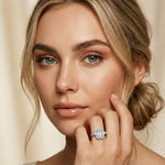 2.85CTW Emerald Cut Halo Lab Grown Diamond Engagement Ring For Women White