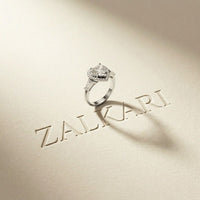2.85CTW Heart Cut Halo Lab Grown Diamond Engagement Ring For Women White 