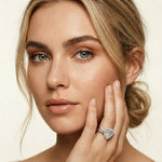 2.85CTW Heart Cut Halo Lab Grown Diamond Engagement Ring For Women White 