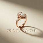 2.85CTW Marquise Cut Halo Lab Grown Diamond Engagement Ring For Women Rose Gold